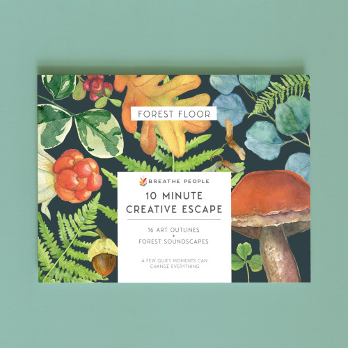 Breathe People 10 Minute Creative Escape Art Book (Forest Floor)