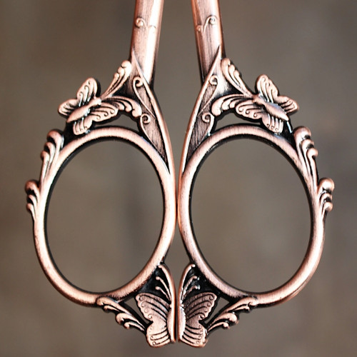 Never Not Knitting Butterfly Scissors Antique Copper