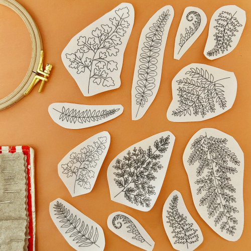 MCreativeJ Peel Stick and Stitch Embroidery Patterns Ferns