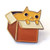 Boy Girl Party Enamel Pin Cat in a Box