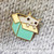 Boy Girl Party Enamel Pin Cat in a Box Grey