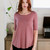 Yala Sandy Relaxed Fit Scoop Neck Short Sleeve Bamboo Top Rose L