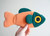 Curlworks Pouch Fish (Coral/Dark Green)