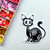 Owlfeathers Watercolor Vinyl Sticker Skeleton Cat