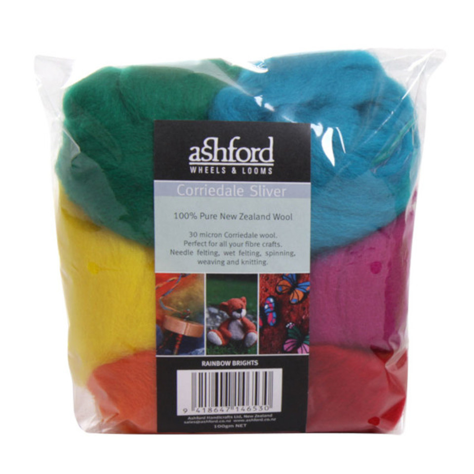 Needle felting wool bundle - Shetland brights