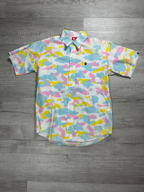 Bape Y2K Cotton Candy Button Up Shirt sz S
