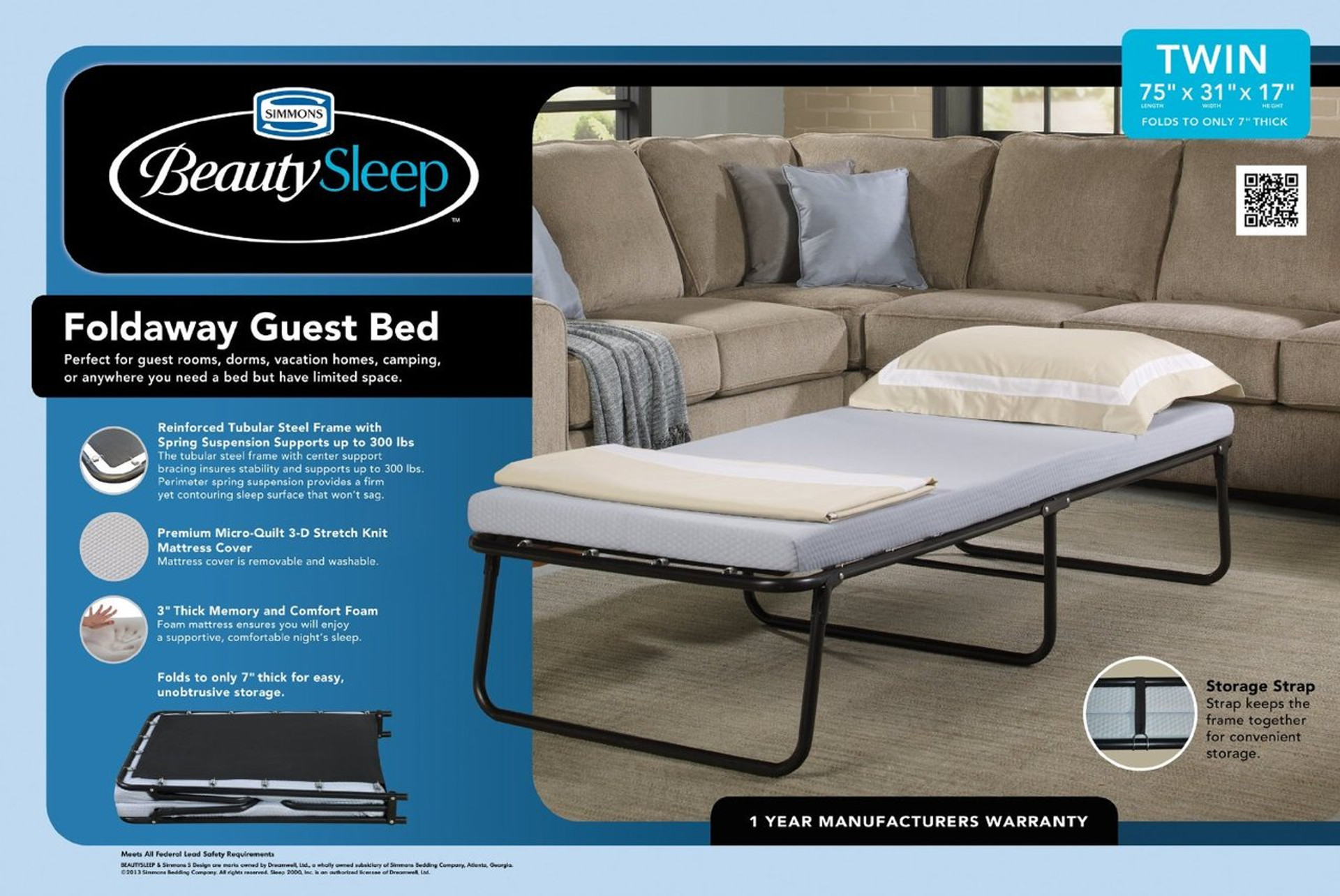 Beauty sleep folding guest bed Clearance