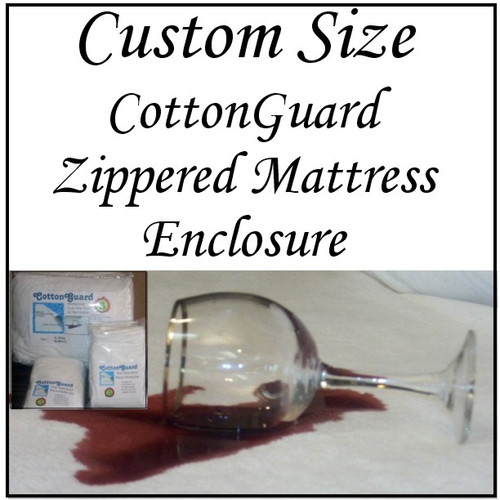 London Bridge Linens Custom Size CottonGuard Zippered Mattress Enclosure|london bridge linens, cottonguard, mattress protectors, custom size, mattress enclosure