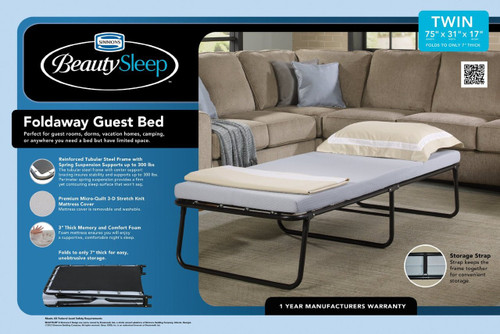 Beauty Sleep Folding Guest Bed|boyd specialty sleep, beautysleep, guest bed, folding bed, twin, single