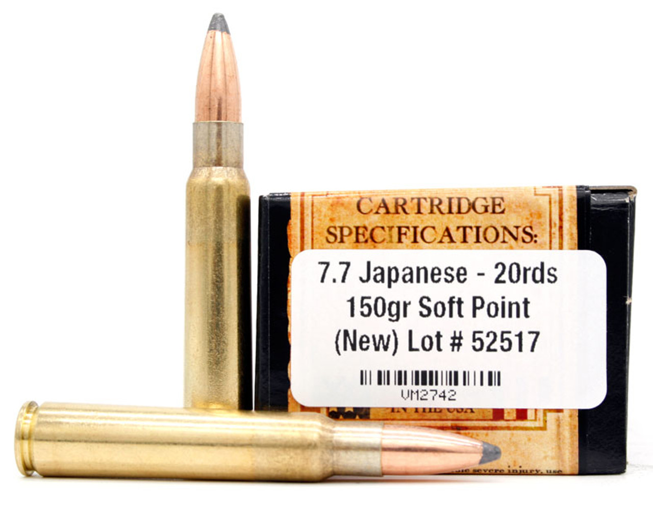11/25.50○Japanese Military Cartridge Han P.C.I. PRECISION CARTRIDGE 7.7 JAPANESE (7.7x58mm) 174gr FMJ