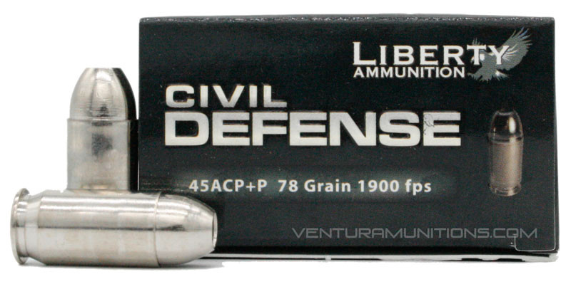 Liberty Civil Defense 45ACP 78gr +P Fragmenting HP Ammo - 20