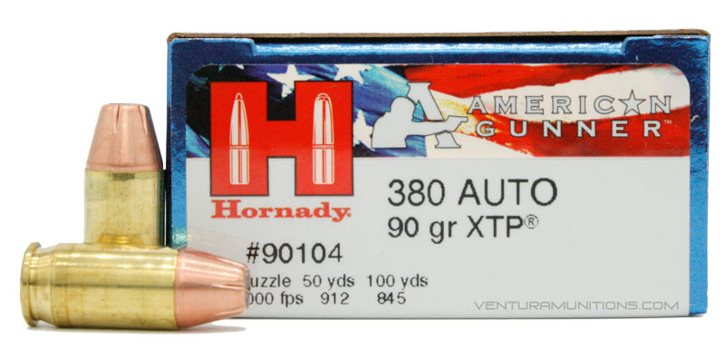 GUNMONOCAMP3枚 Hornady American Gunner 380 ACP 90gr XTP Ammo - 25 Rounds
