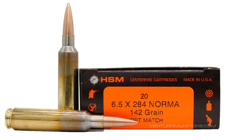 HSM 6.5x284 Norma 142gr HPBT Match Ammo - 20 Rounds - Ventura Munitions