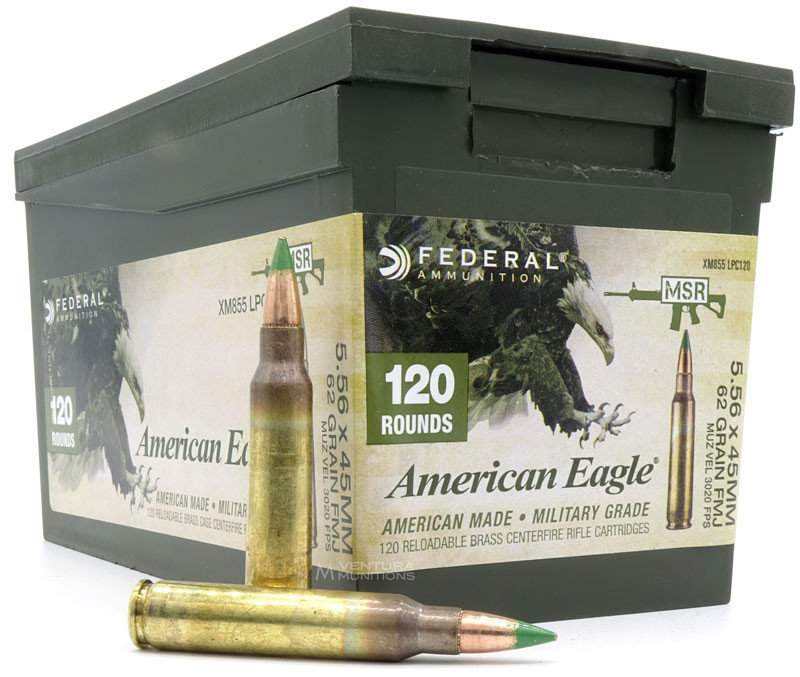 Federal American Eagle 5.56x45 62gr XM855 Mini Ammo Can - 120