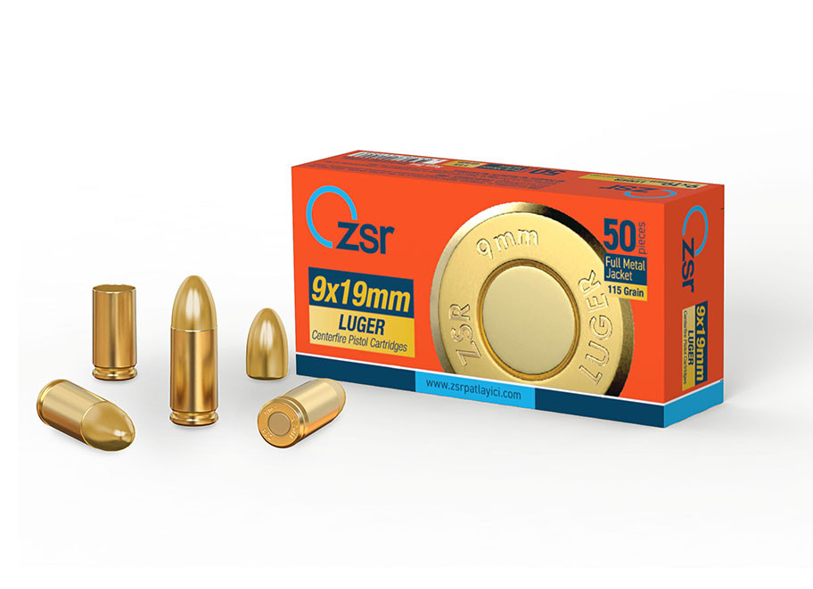 ZSR 9mm 115gr FMJ Ammo - 50 Rounds - Ventura Munitions