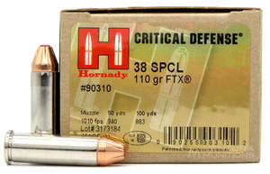 Hornady 38 Special 110gr FTX® Critical Defense Ammo - 25 Rounds Hornady 38 Special 110gr FTX® Critical Defense Ammo - 25 Rounds