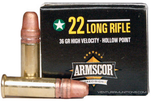 Armscor 22lr High Velocity 36gr HP Ammo - 50 Rounds Armscor 22lr High Velocity 36gr HP Ammo - 50 Rounds