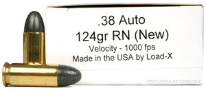 Ventura Heritage 38 Auto 124gr RN New Ammo - 50 Rounds