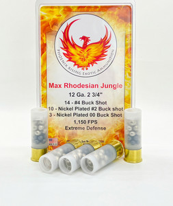 Phoenix Rising 12ga 2.75" Rhodesian Jungle Ammo - 5 Rounds Phoenix Rising 12ga 2.75" Rhodesian Jungle Ammo - 5 Rounds
