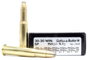 Sellier & Bellot 30-30 Winchester 150gr SP Ammo - 20 Rounds Sellier & Bellot 30-30 Winchester 150gr SP Ammo - 20 Rounds