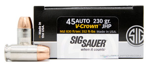 Sig Sauer Elite Performance 45 ACP 230gr V-Crown JHP Ammo - 20 Rounds Sig Sauer Elite Performance 45 ACP 230gr V-Crown JHP Ammo - 20 Rounds