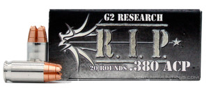 G2 Research RIP 380 ACP 62gr Copper LF HP Ammo - 20 Rounds G2 Research RIP 380 ACP 62gr Copper LF HP Ammo - 20 Rounds
