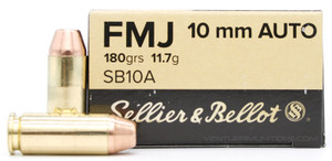 Sellier & Bellot 10mm 180gr FMJ Ammo - 50 Rounds Sellier & Bellot 10mm 180gr FMJ Ammo - 50 Rounds