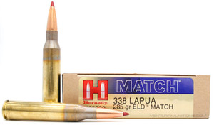 Hornady 338 Lapua Mag 285gr Match ELD Ammo - 20 Rounds Hornady 338 Lapua Mag 285gr Match ELD Ammo - 20 Rounds