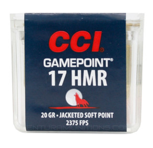 CCI Gamepoint 17HMR 20gr JSP HP Ammo - 50 Rounds 