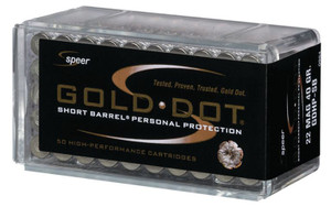 Speer Gold Dot 22 WMR 40gr Short Barrel HP Ammo - 50 Rounds Speer Gold Dot 22 WMR 40gr Short Barrel HP Ammo - 50 Rounds