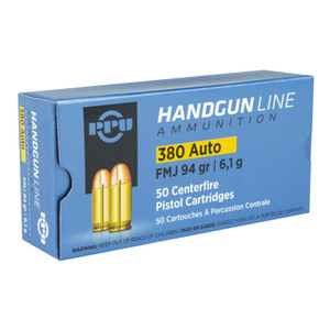 Prvi Partizan 380 ACP 94gr FMJ Ammo - 50 Rounds