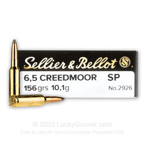 Sellier & Bellot 6.5 Creedmoor 156gr SP Ammo - 20 Rounds Sellier & Bellot 6.5 Creedmoor 156gr SP Ammo - 20 Rounds