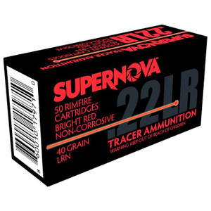 Supernova Ammo 22LR 40gr Red Tracer LRN Ammo - 50 Rounds Supernova Ammo 22LR 40gr Red Tracer LRN Ammo - 50 Rounds