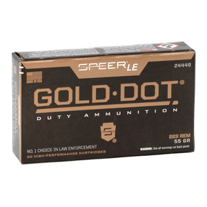 Speer Gold Dot 223 Rem 55gr SP Ammo - 20 Rounds Speer Gold Dot 223 Rem 55gr SP Ammo - 20 Rounds