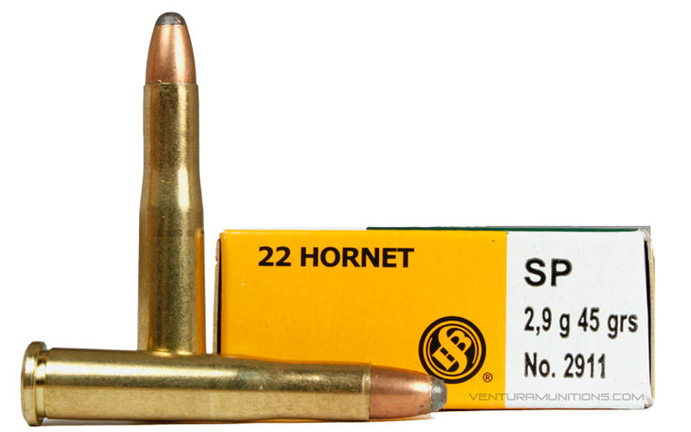 Sellier & Bellot 22 Hornet 45gr JSP Ammo - 20 Rounds