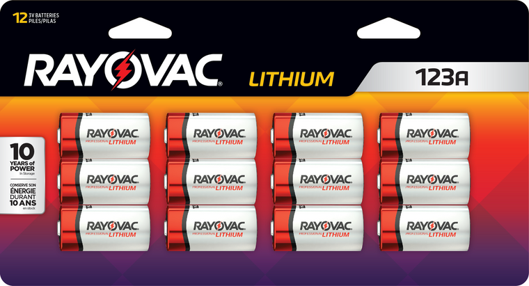 Rayovac 123A 3 Volt Lithium Battery - 12pk -MAY 2027 EXP