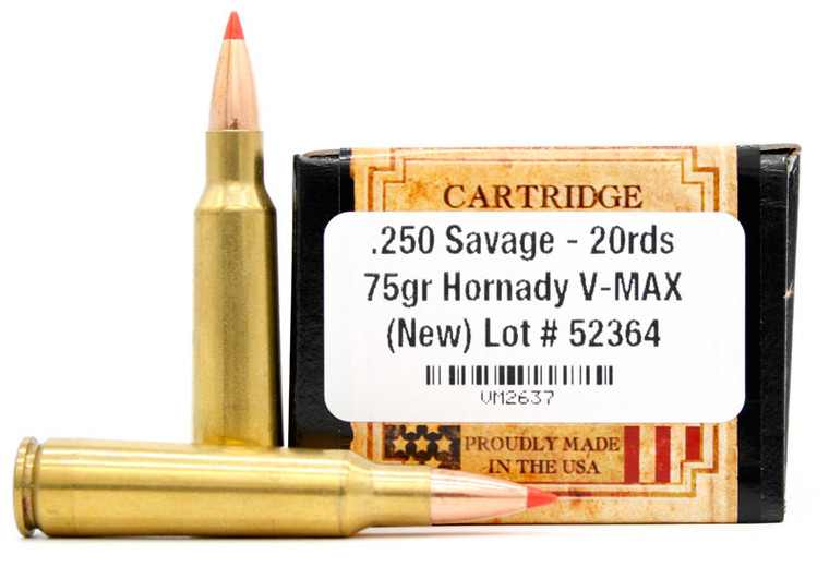 Ventura Heritage 250 Savage 75gr V-Max Ammo - 20 Rounds