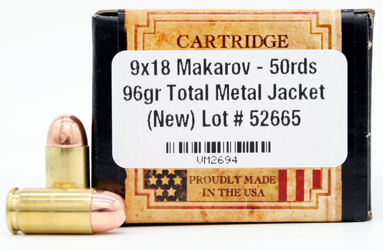 Ventura Heritage 9mm Makarov 96gr RN Ammo - 50 Rounds