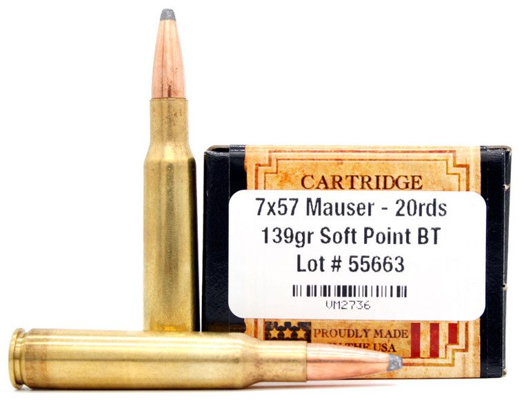 Ventura Heritage 7x57 Mauser 139gr BTSP Ammo - 20 Rounds