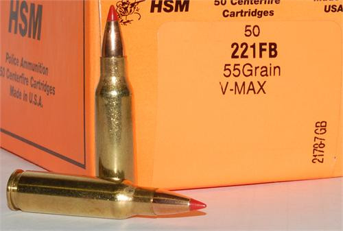 HSM .221 Fireball 55gr V-Max- 50 Rounds