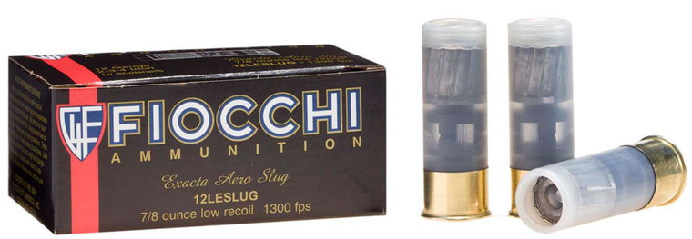 Fiocchi Exacta 12 Gauge 2.75" 7/8oz Low Recoil Rifled Slug - 10 Rounds