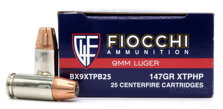 Fiocchi 9mm 147gr XTP HP Ammo - 25 Rounds