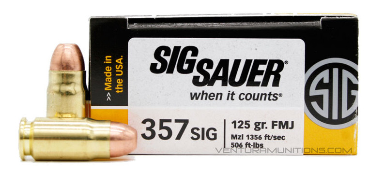 Sig Sauer Elite Performance 357 Sig 125gr FMJ Ammo - 50 Rounds