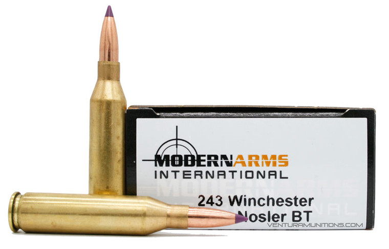 Modern Arms 243 Win 95gr Nosler Ballistic Tip Ammo - 20 Rounds