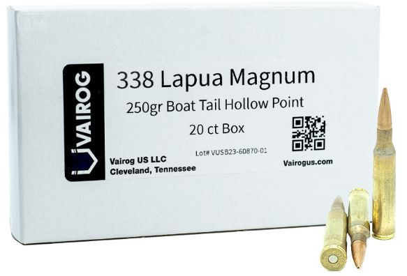 Vairog 338 Lapua Mag 285gr ELD Ammo - 20 Rounds