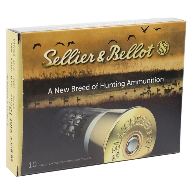 Sellier & bellot 12ga 2.75" 1Buck 12 Pellet Ammo - 10 Rounds