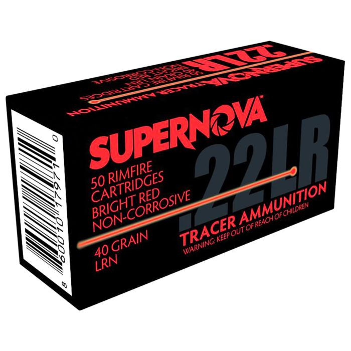 Supernova Ammo 22LR 40gr Red Tracer LRN Ammo - 50 Rounds - Ventura