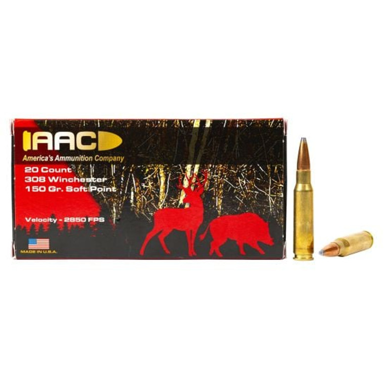 AAC 308 Win 150gr SP Ammo - 20 Rounds
