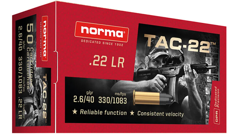 Norma USA Tac-22 22LR 40gr LRN Ammo - 500 Rounds