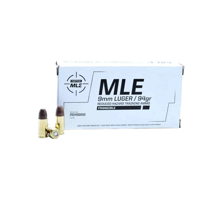 Norma MLE 9mm 94gr RHTA Ammo - 50 Rounds